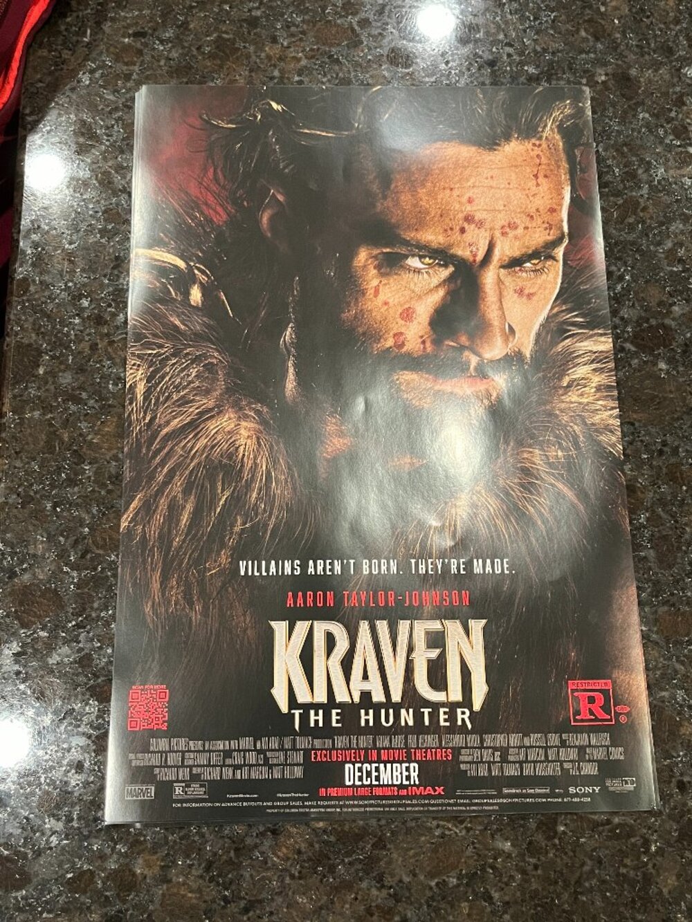 Kraven the Hunter 11x17 Movie Poster